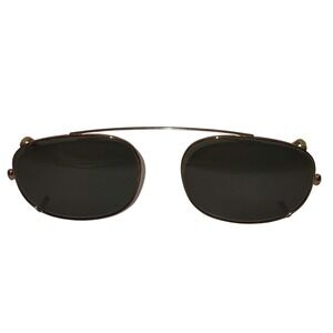 Daytona 51 Clip On Sunglasses Oval Dark Gray Lens Gunmetal Frame Very Good